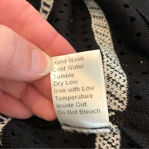 Misook black and white plaid knit open front jacket size Extra Small XS - Picture 9 of 14